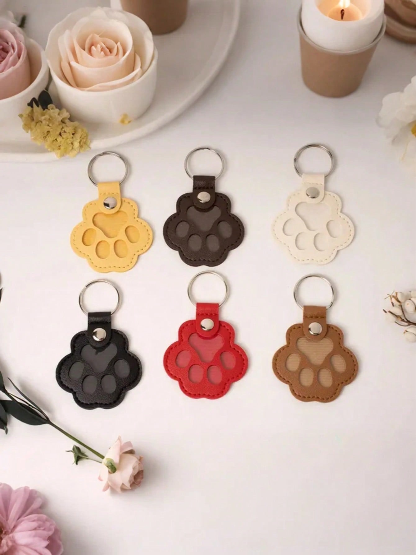 Custom PU Leather Pet Hair Keychain Keepsake Cat and Dog Hair Keychain Memorial Pet Hair Capsule Keychain Souvenir